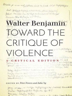 cover image of Toward the Critique of Violence